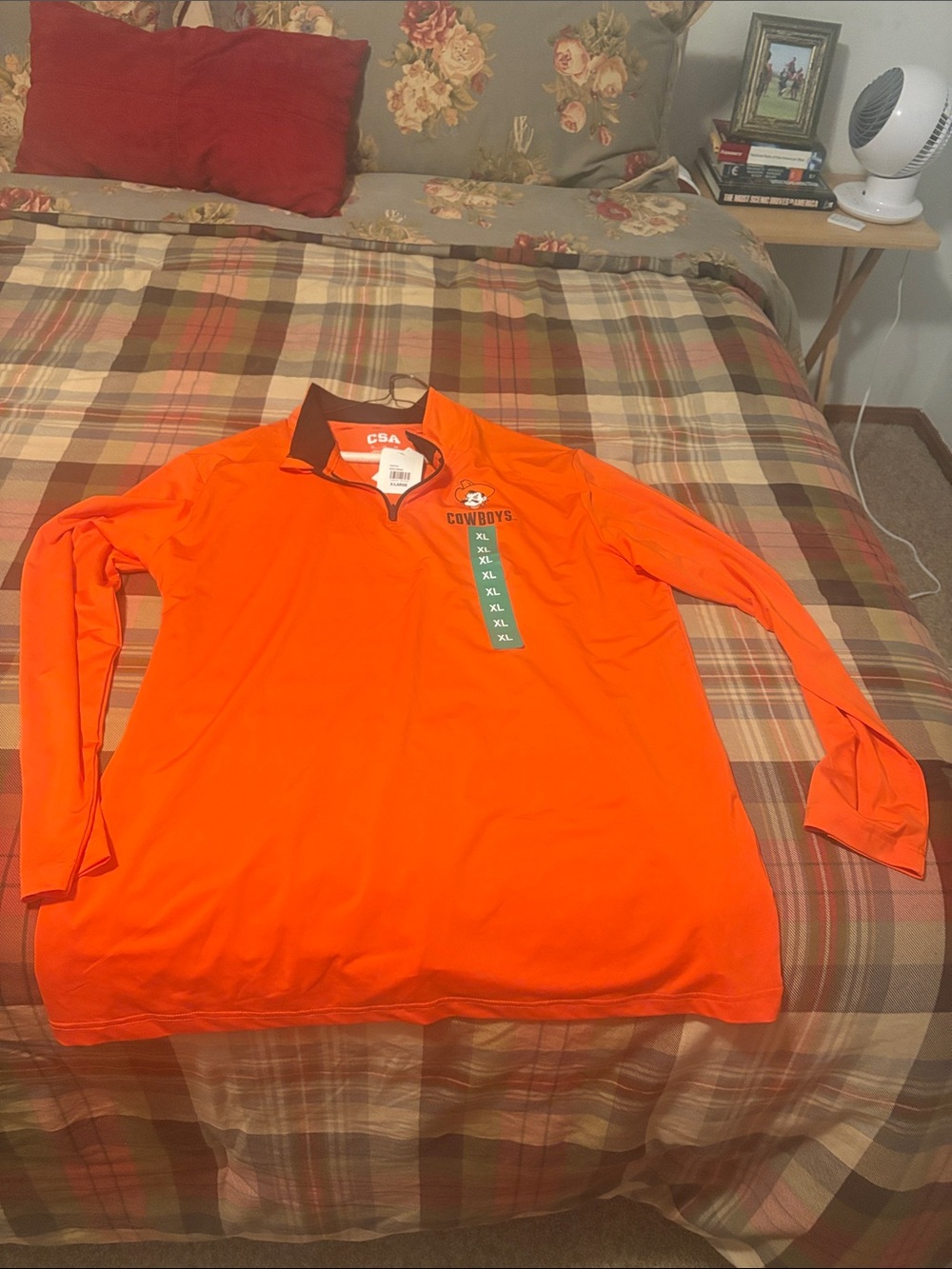 Cowboys Orange Lightweight Oklahoma State University Quarter-Zip Shirt Jacket
